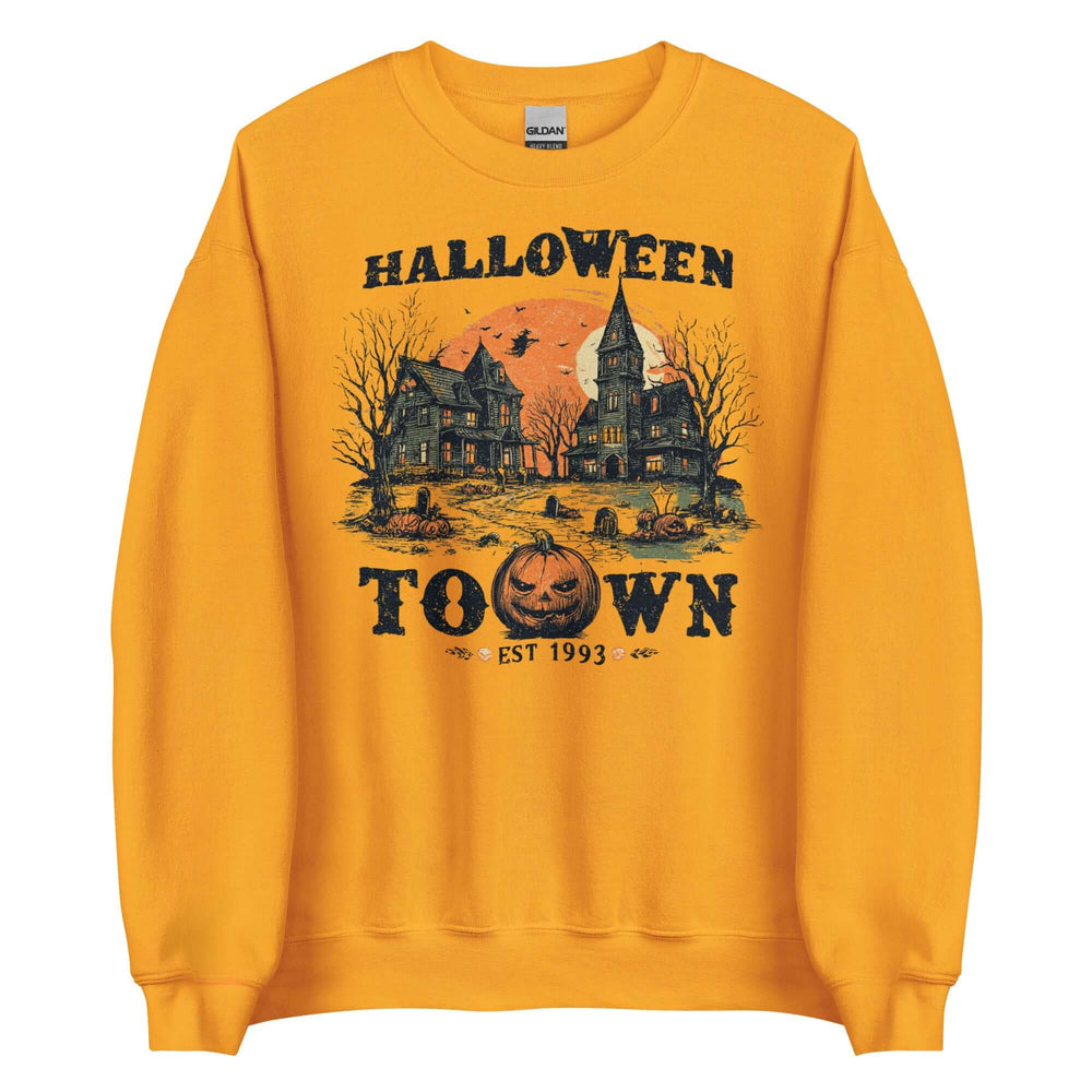 Spooky Halloween Haunted Town Sweatshirt for Fall, Sweatshirts, $ 38.00, A Moment Of Now™