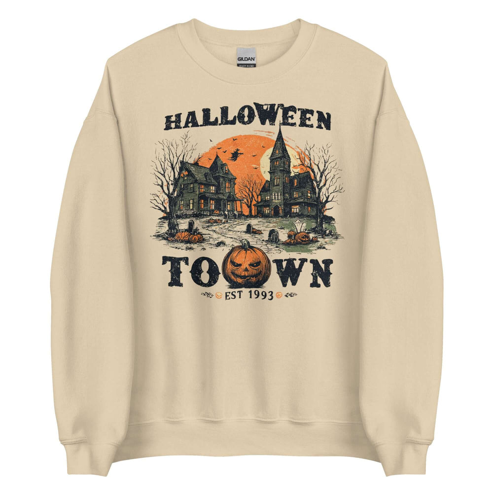 Spooky Halloween Haunted Town Sweatshirt for Fall, Sweatshirts, $ 38.00, A Moment Of Now™