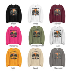 Spooky Halloween Haunted Town Unisex Sweatshirt