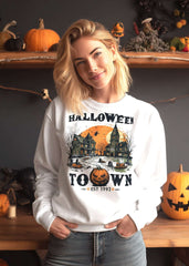 Spooky Halloween Haunted Town Unisex Sweatshirt