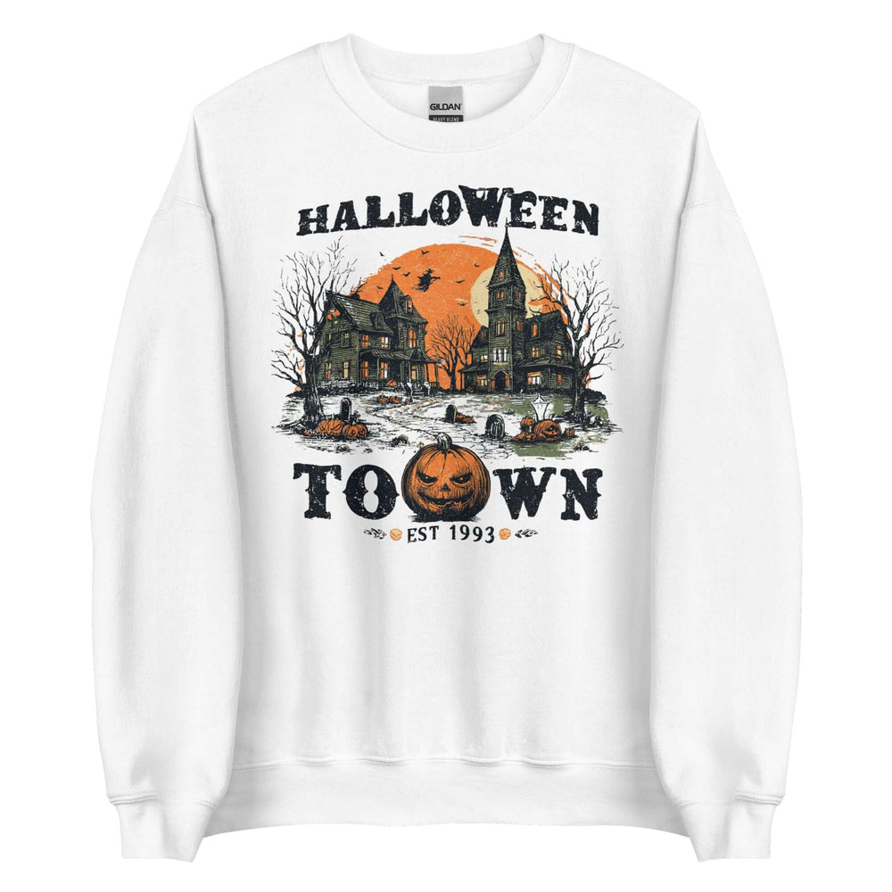 Spooky Halloween Haunted Town Sweatshirt for Fall, Sweatshirts, $ 38.00, A Moment Of Now™