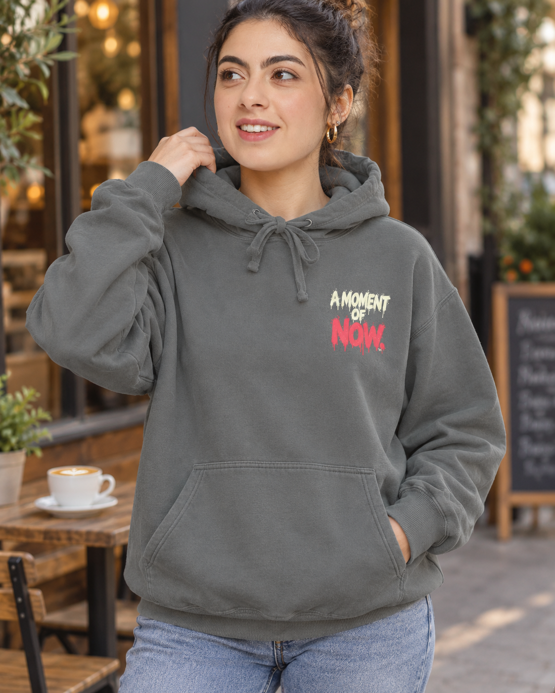 A Stolen Moment Hoodie — Garment-Dyed Graphic Pullover