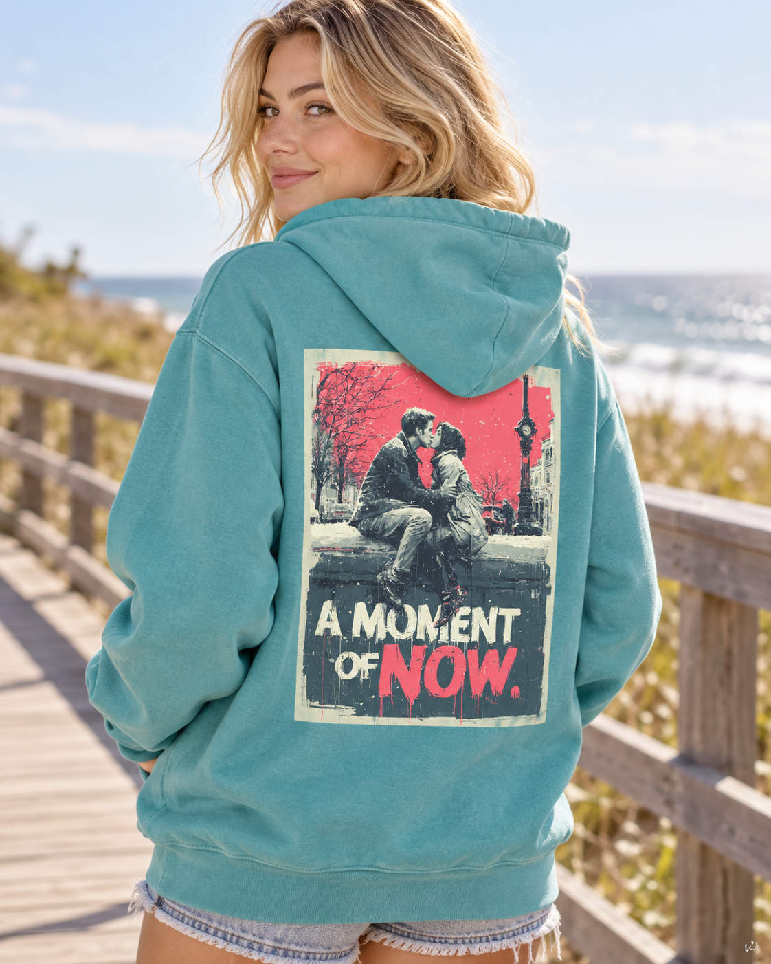 A Stolen Moment Hoodie — Garment-Dyed Graphic Pullover