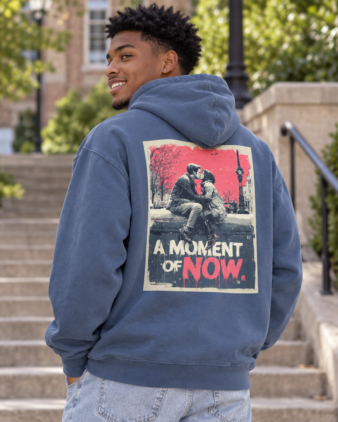 A Stolen Moment Hoodie — Garment-Dyed Graphic Pullover