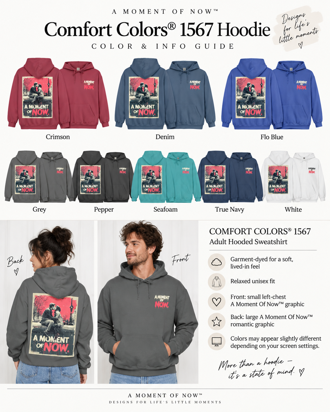A Stolen Moment Hoodie — Garment-Dyed Graphic Pullover