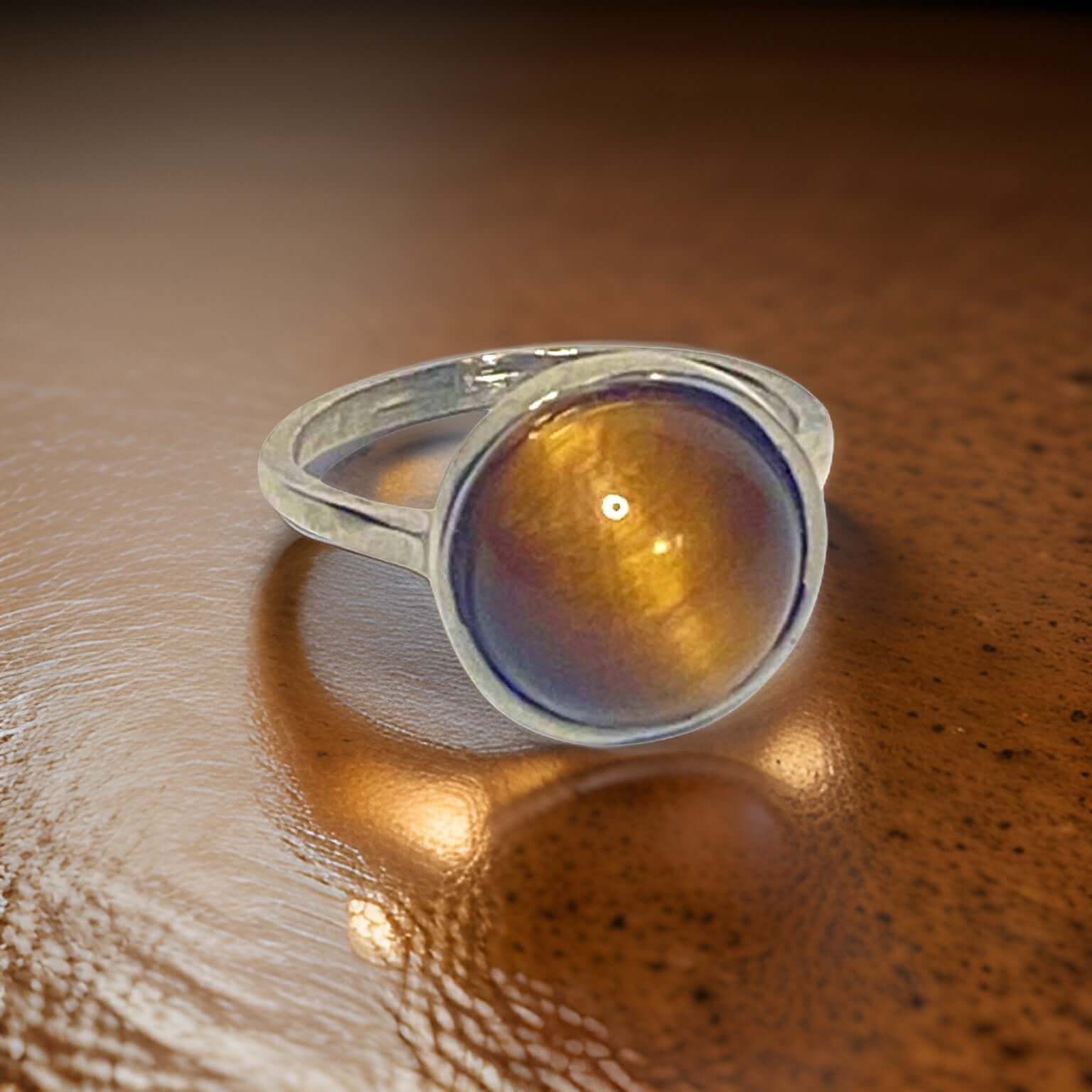 Tiger’s Eye Gemstone Round Ring - Urban Charm, Rings, $ 65.00, A Moment Of Now™