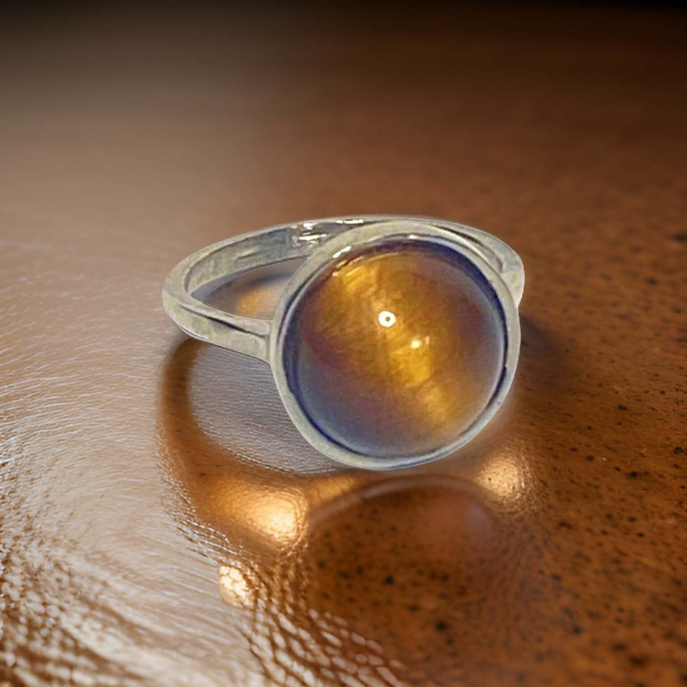 Tiger’s Eye Gemstone Round Ring - Urban Charm, Rings, $ 65.00, A Moment Of Now™