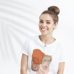 Multiple Faces Abstract Drawing Line Art Unisex T-shirt Tee T-shirts A Moment Of Now Women’s Boutique Clothing Online Lifestyle Store