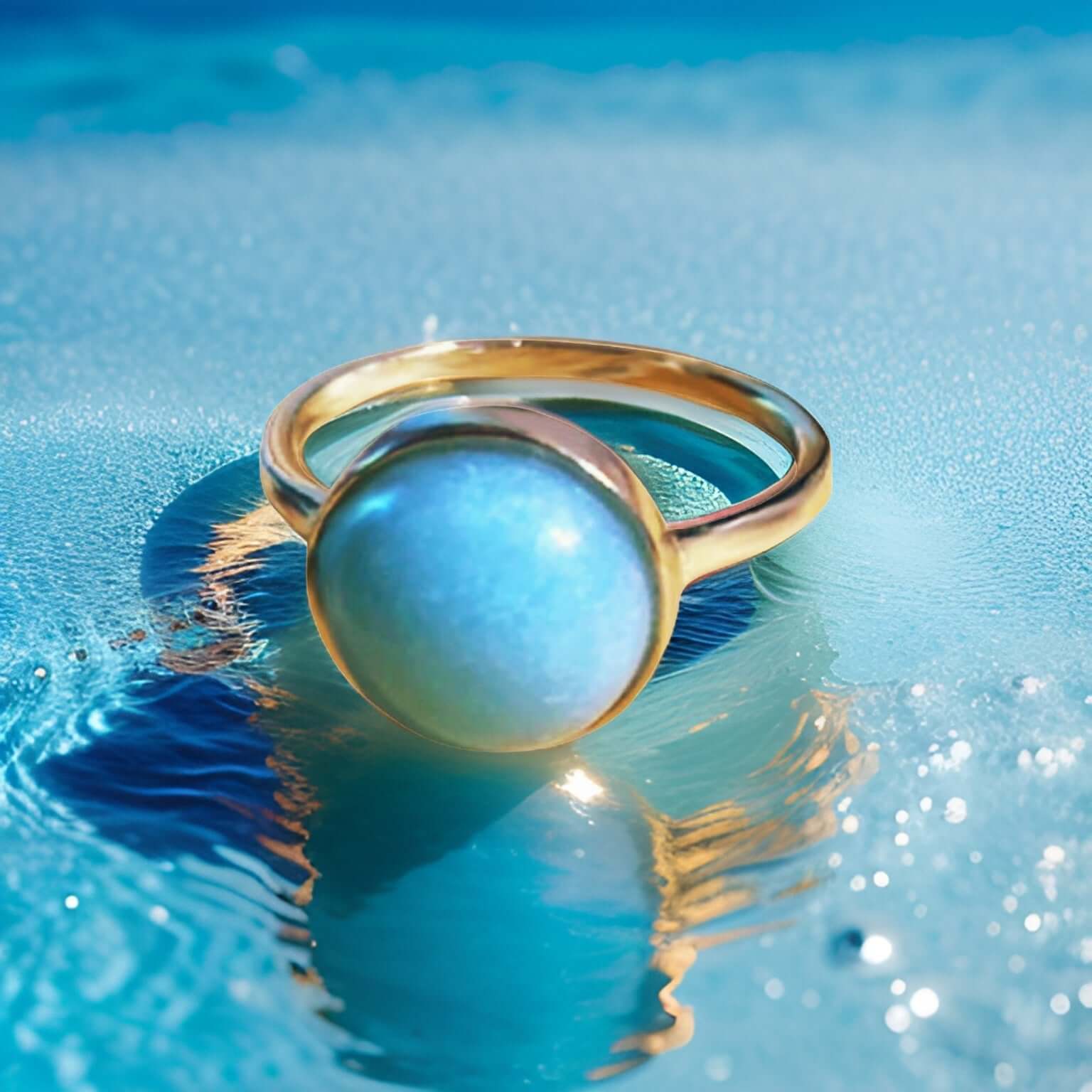 Turquoise Gemstone Round Ring - Urban Charm, Rings, $ 65.00, A Moment Of Now™