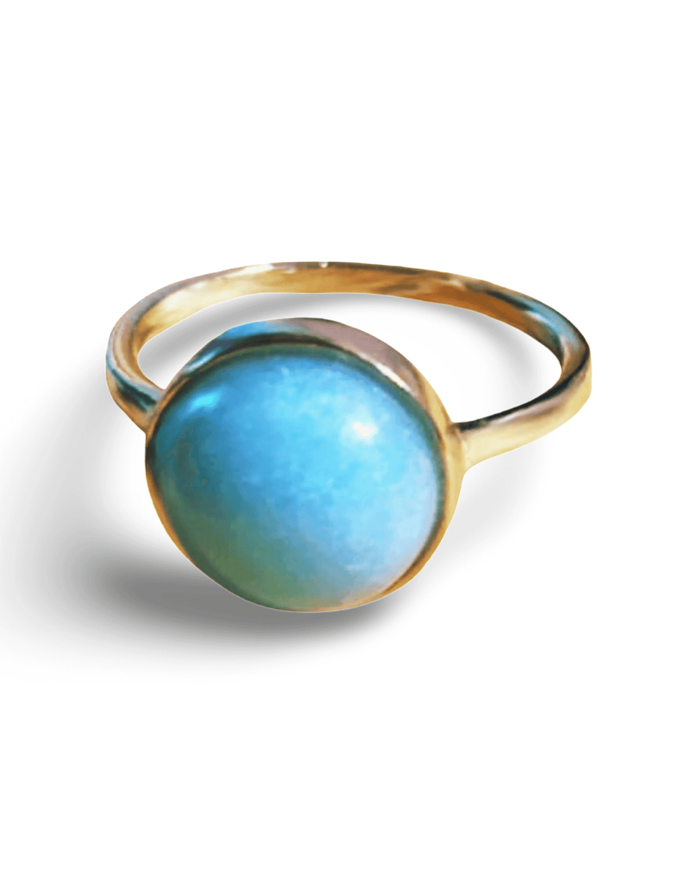Turquoise Gemstone Round Ring - Urban Charm, Rings, $ 65.00, A Moment Of Now™