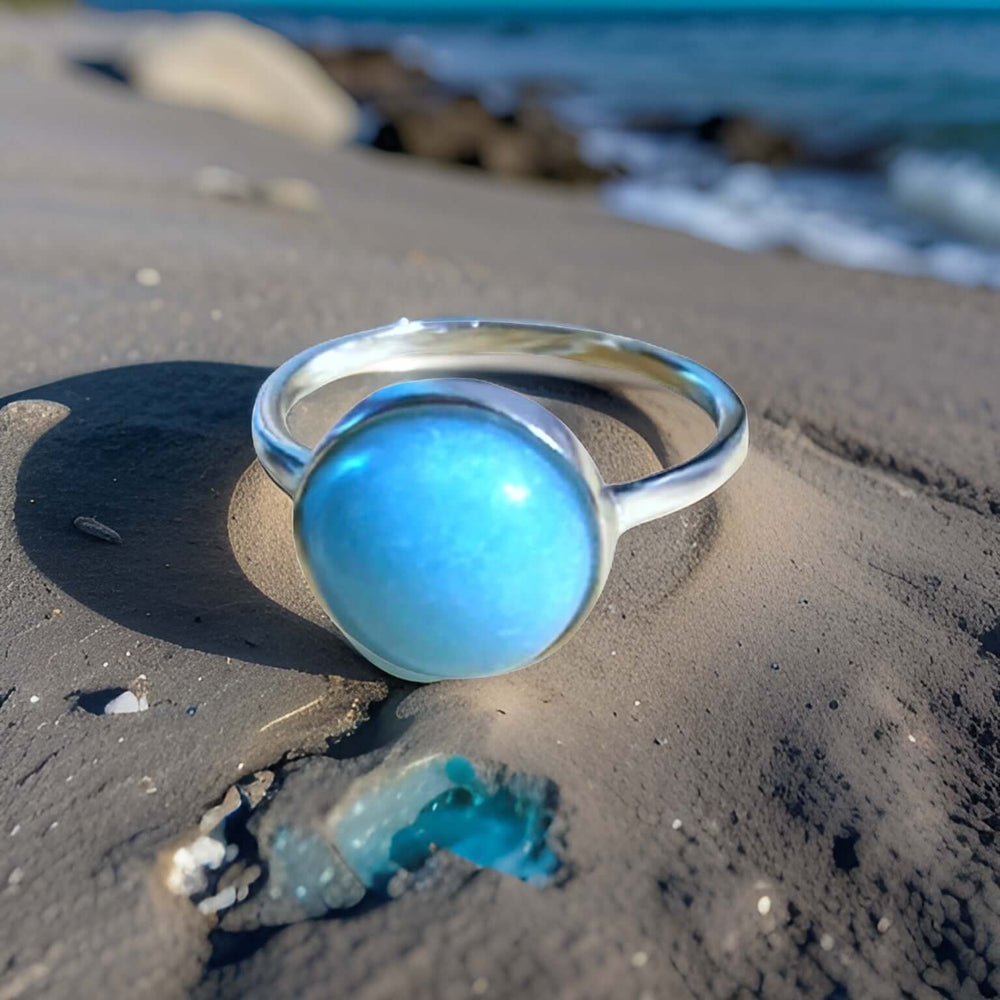 Turquoise Gemstone Round Ring - Urban Charm, Rings, $ 65.00, A Moment Of Now™