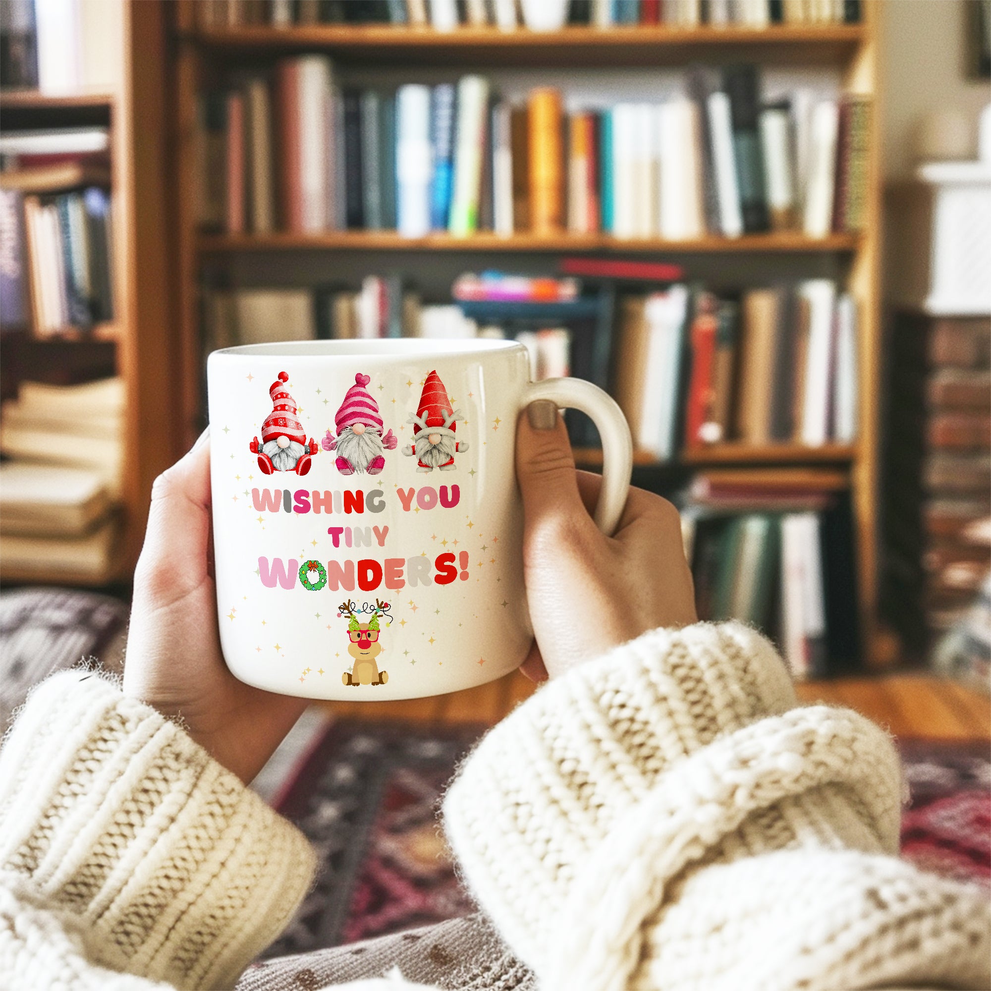 Gnomes Wishing You Tiny Wonders Christmas Holiday Coffee Mug