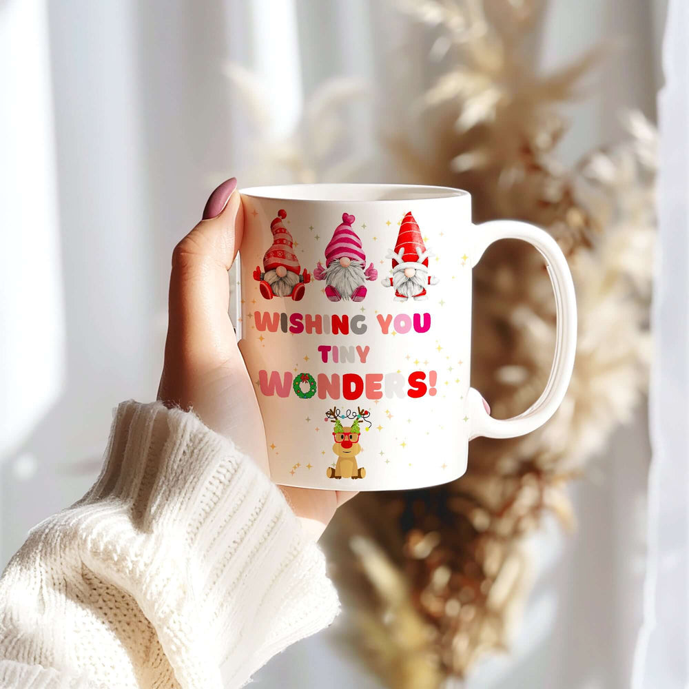 Gnomes Wishing You Tiny Wonders Christmas Holiday Coffee Mug - Cheerful Sips, Mugs, $ 14.50, A Moment Of Now™