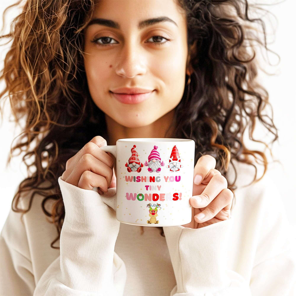 Gnomes Wishing You Tiny Wonders Christmas Holiday Coffee Mug - Cheerful Sips, Mugs, $ 14.50, A Moment Of Now™