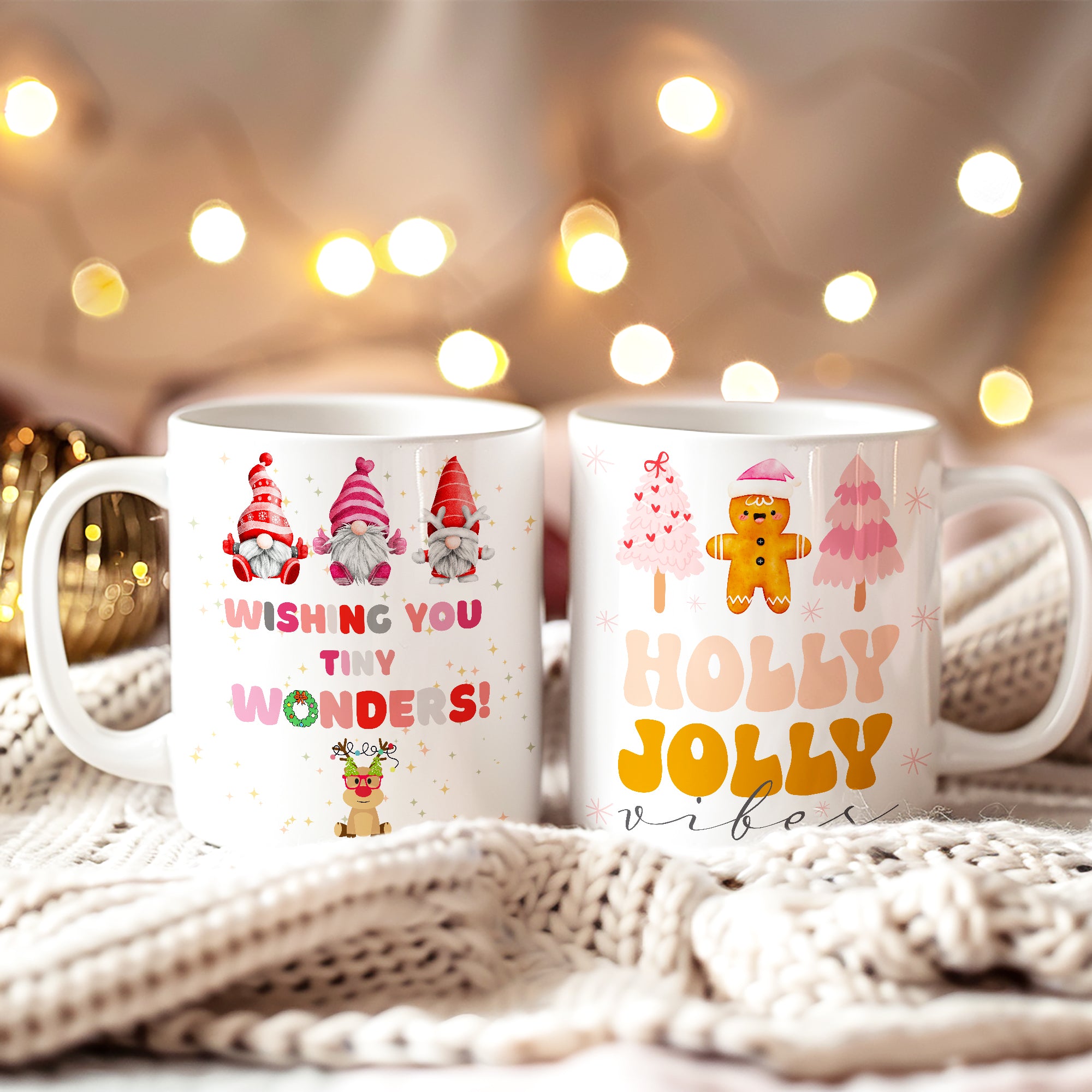 Gnomes Wishing You Tiny Wonders Christmas Holiday Coffee Mug