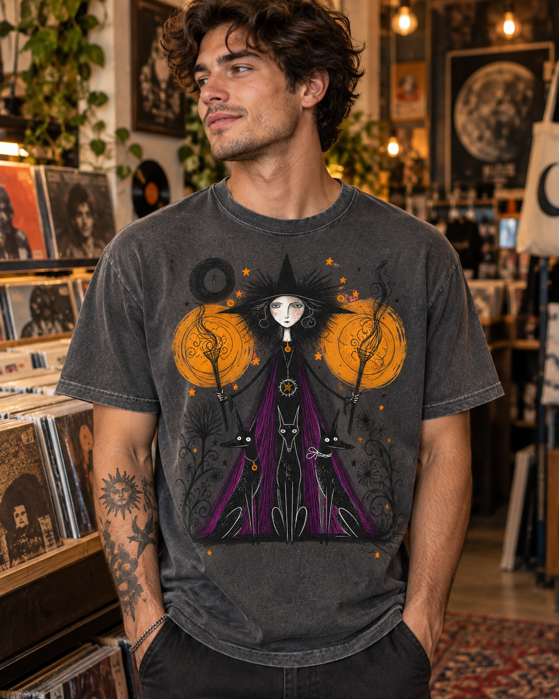 Witch Illustration T-Shirt — Spooky Little Moments Halloween Graphic Tee
