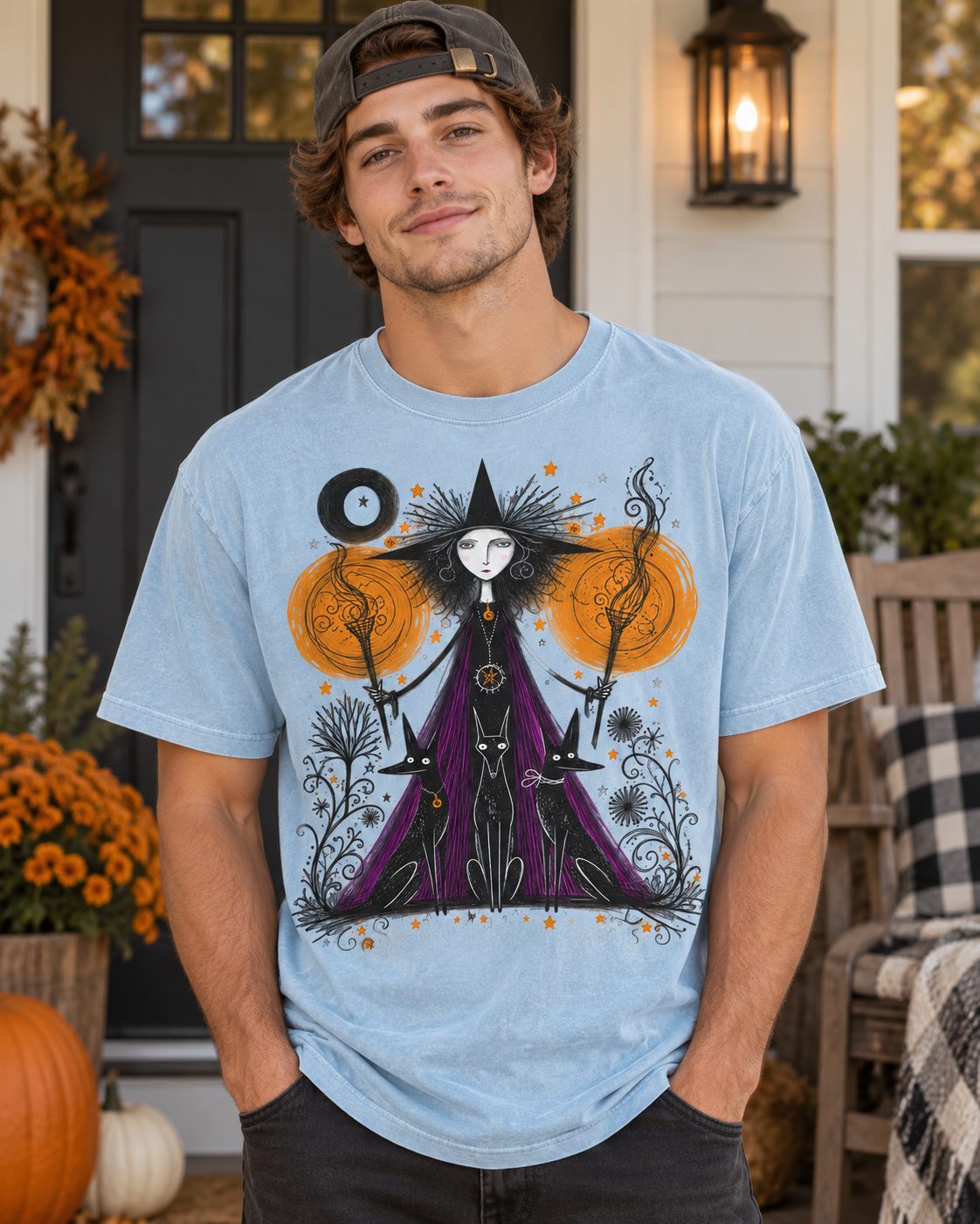 Witch Illustration T-Shirt — Spooky Little Moments Halloween Graphic Tee