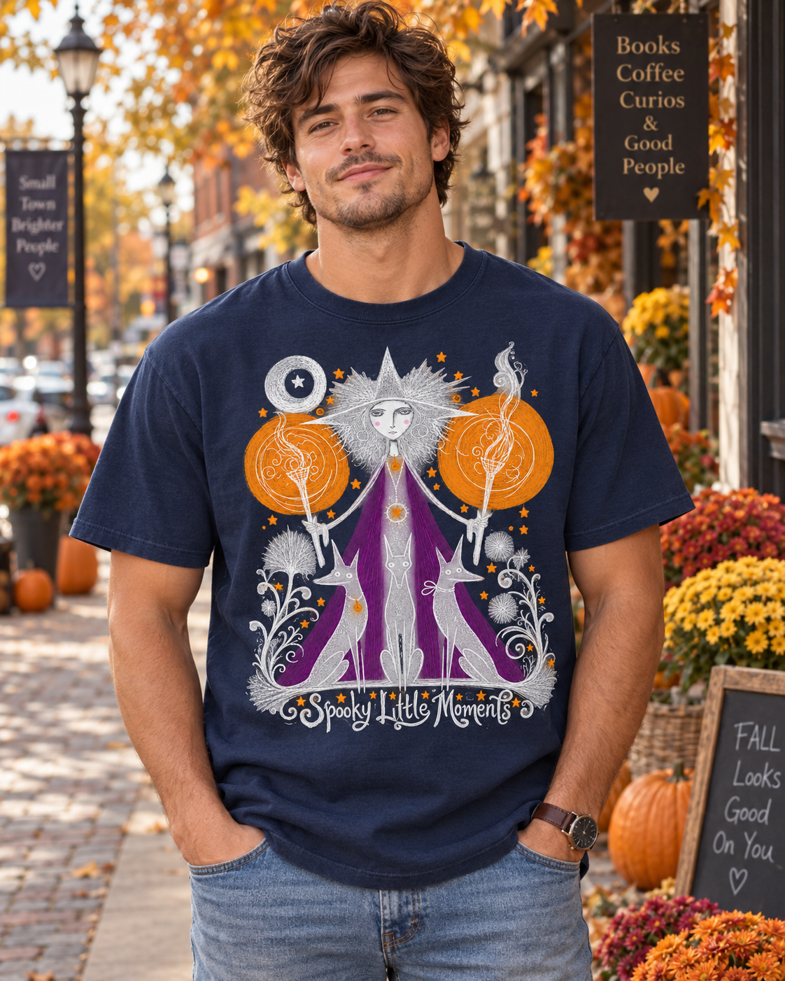 Witch Illustration T-Shirt — Spooky Little Moments Halloween Graphic Tee