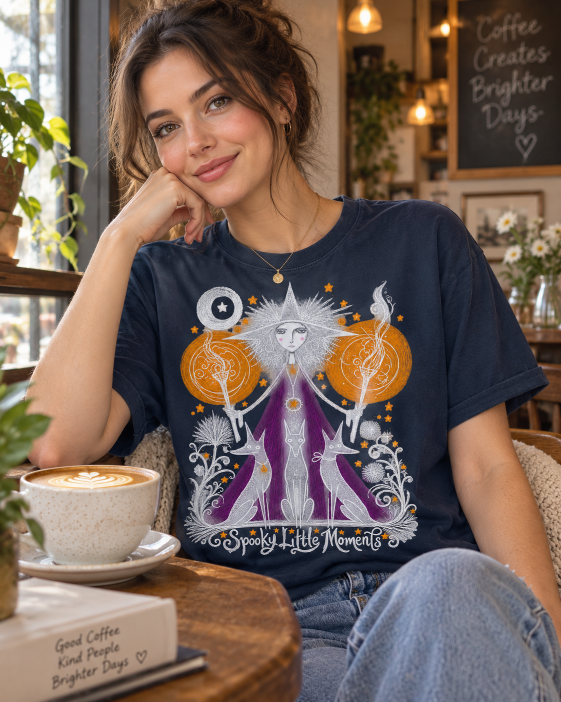 Witch Illustration T-Shirt — Spooky Little Moments Halloween Graphic Tee