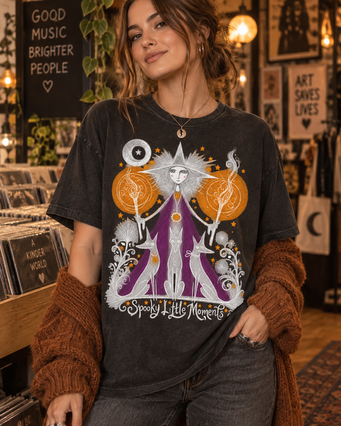 Witch Illustration T-Shirt — Spooky Little Moments Halloween Graphic Tee