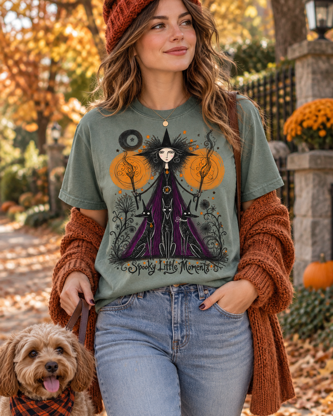 Witch Illustration T-Shirt — Spooky Little Moments Halloween Graphic Tee