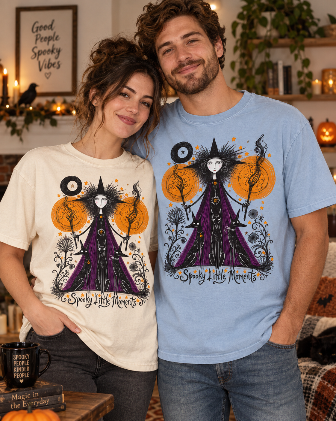 Witch Illustration T-Shirt — Spooky Little Moments Halloween Graphic Tee