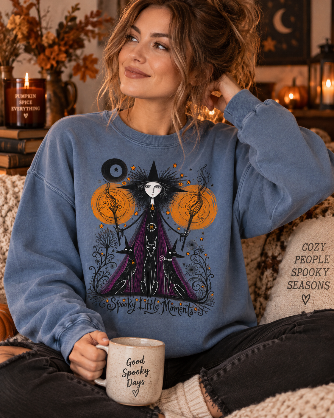 Witchy Halloween Sweatshirt — Spooky Little Moments Crewneck