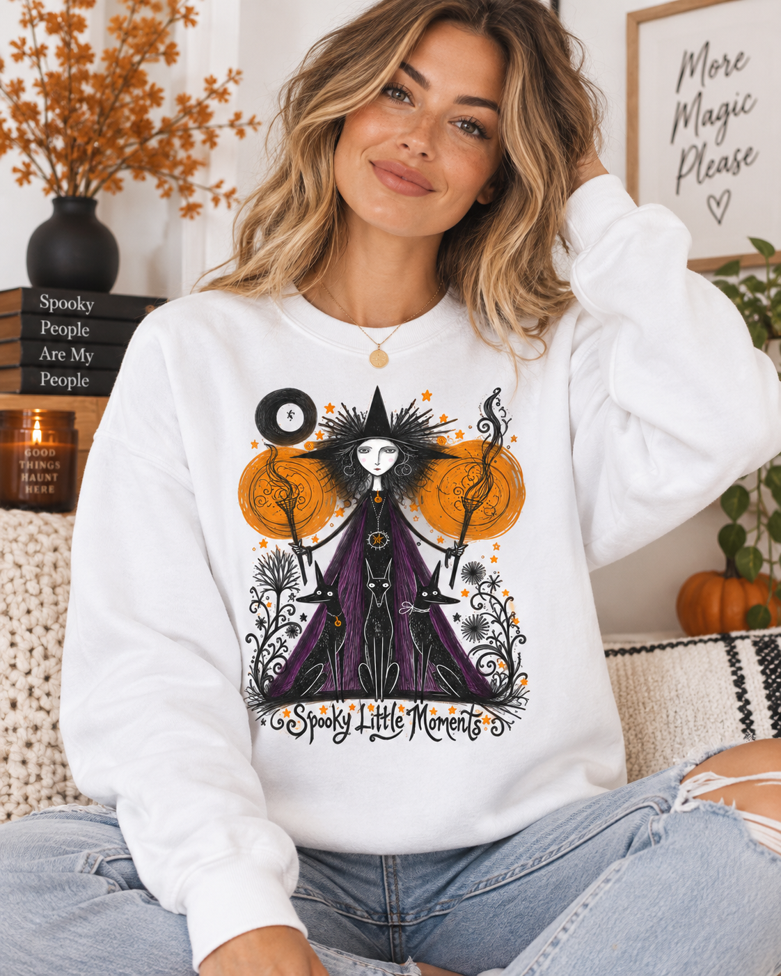 Witchy Halloween Sweatshirt — Spooky Little Moments Crewneck