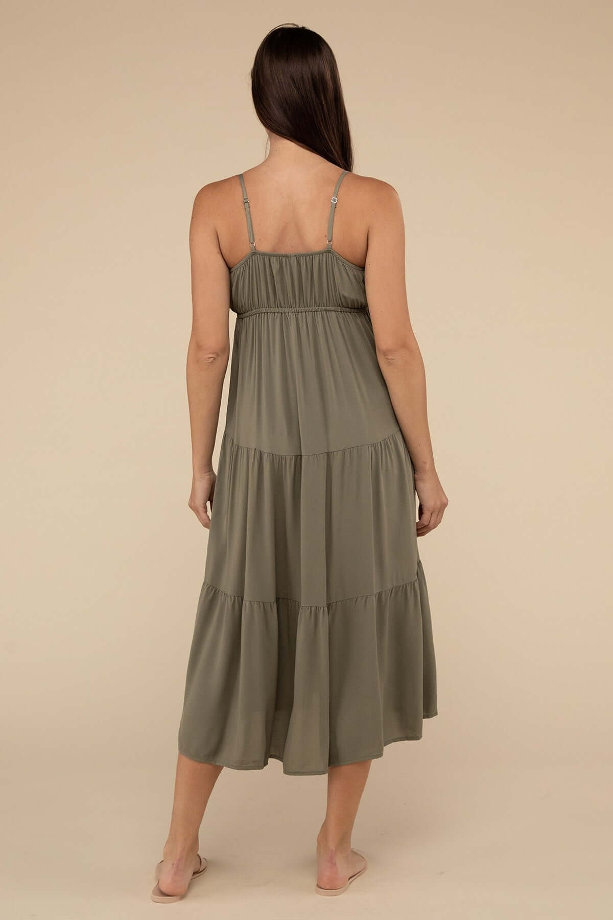 Women's Woven Sweetheart Neckline Tiered Cami Midi Dress USA Boutique, ZENANA, $ 37.95