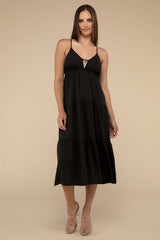 Women's Woven Sweetheart Neckline Tiered Cami Midi Dress USA Boutique, ZENANA, $ 37.95