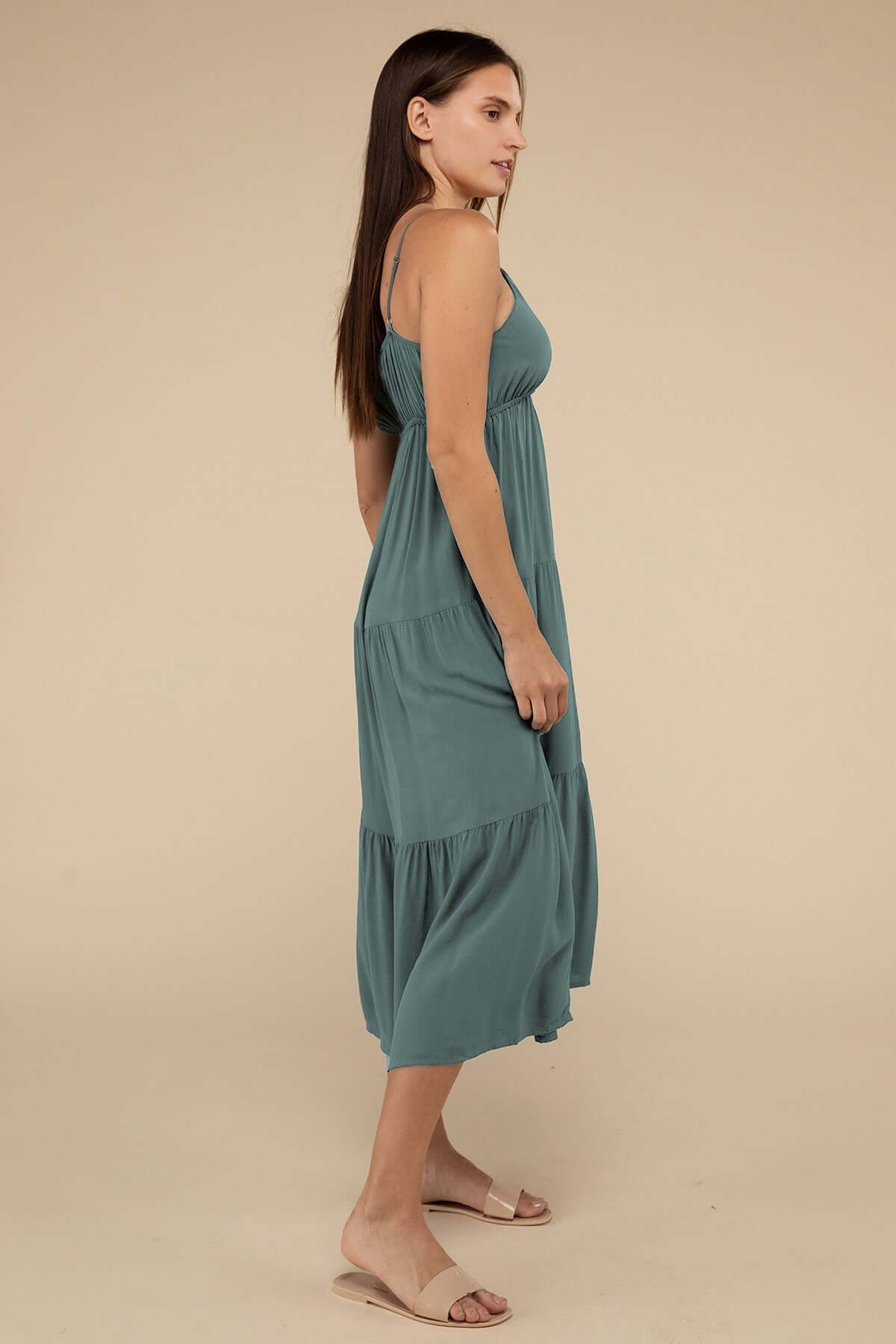 Women's Woven Sweetheart Neckline Tiered Cami Midi Dress USA Boutique, ZENANA, $ 37.95