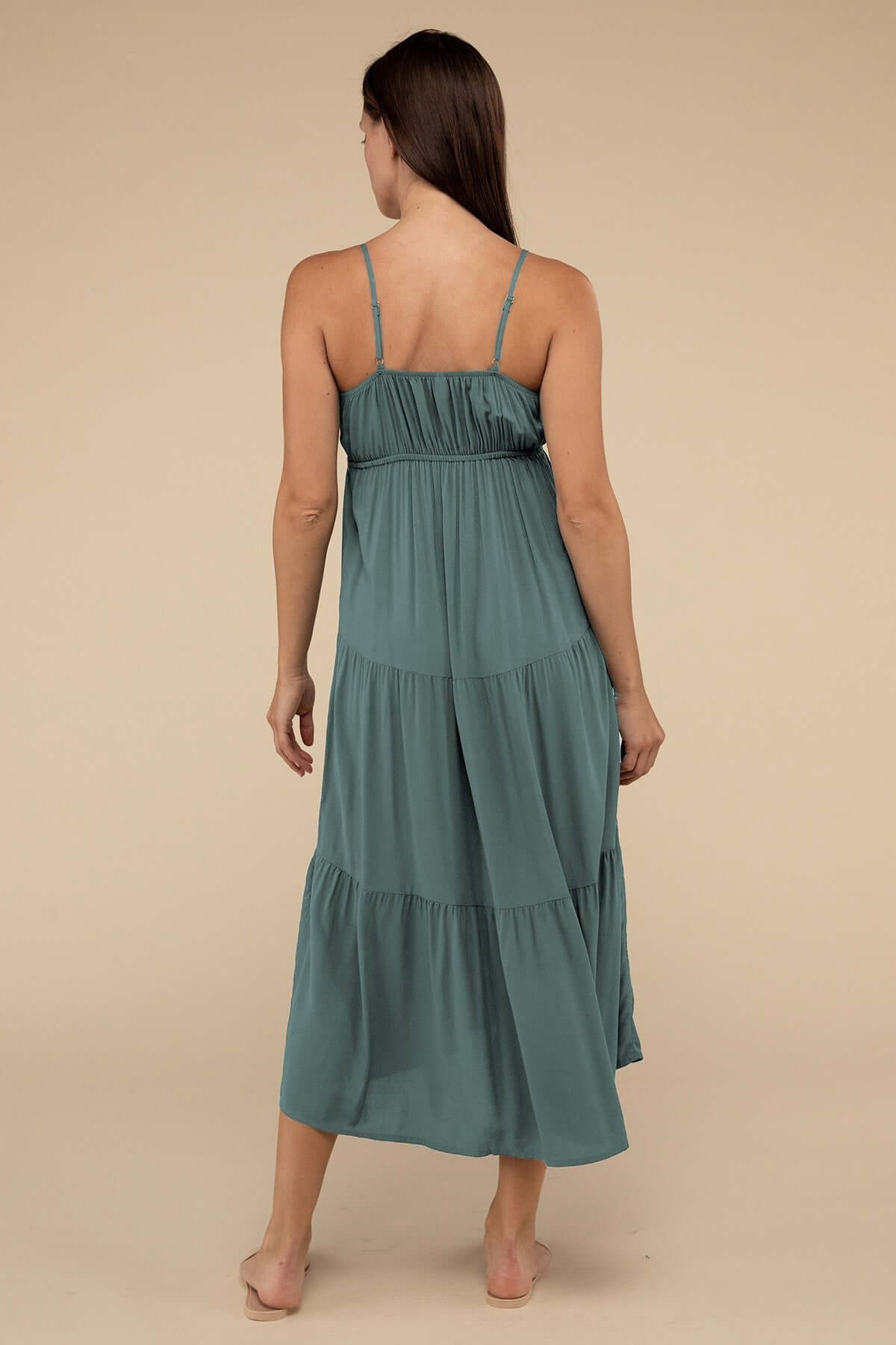 Women's Woven Sweetheart Neckline Tiered Cami Midi Dress USA Boutique, ZENANA, $ 37.95