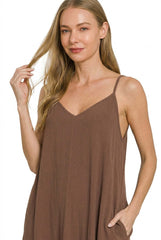 Zenana Woven Crinkle Cami Maxi Dress with Pockets | Summer Fashion, Dresses, $ 39.00, A Moment Of Now™