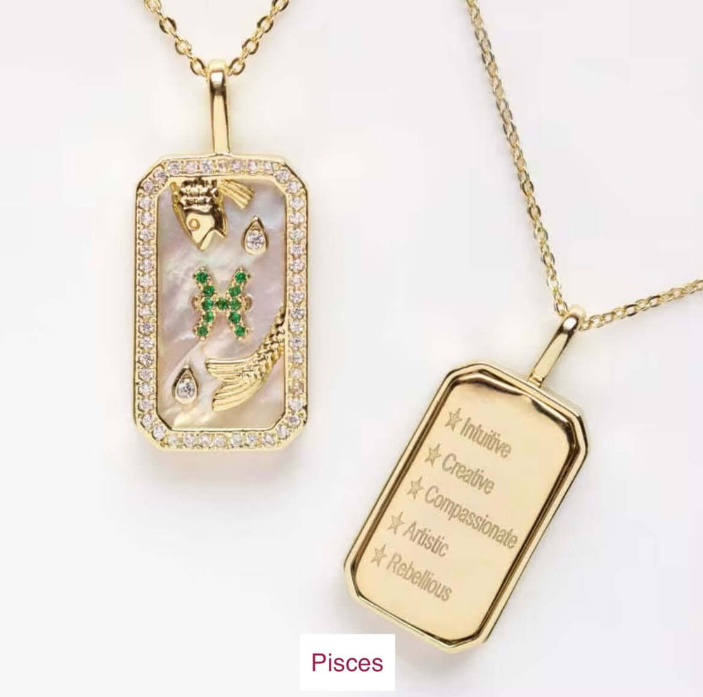 Zodiac 18K Gold Plated Necklace - Celestial Elegance, Necklaces, $ 38.00, A Moment Of Now™