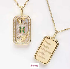 Zodiac 18K Gold Plated Necklace - Celestial Elegance, Necklaces, $ 38.00, A Moment Of Now™