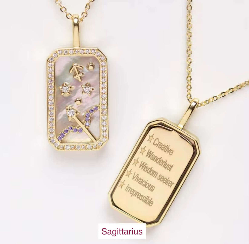 Zodiac 18K Gold Plated Necklace - Celestial Elegance, Necklaces, $ 38.00, A Moment Of Now™