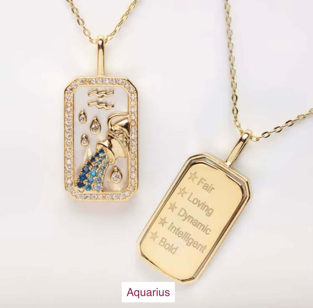 Zodiac 18K Gold Plated Necklace - Celestial Elegance, Necklaces, $ 38.00, A Moment Of Now™