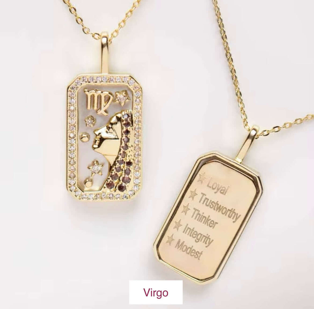 Zodiac 18K Gold Plated Necklace - Celestial Elegance, Necklaces, $ 38.00, A Moment Of Now™