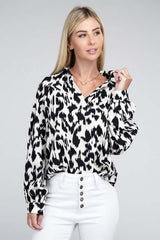 Allover Animal Print Collared Shirt, Nuvi Apparel, $ 35.95