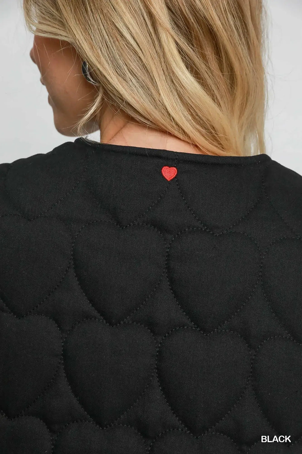 Chic Black Heart Quilted Tie-Front Vest Jacket, Vests Jackets, $ 55.00, A Moment Of Now™