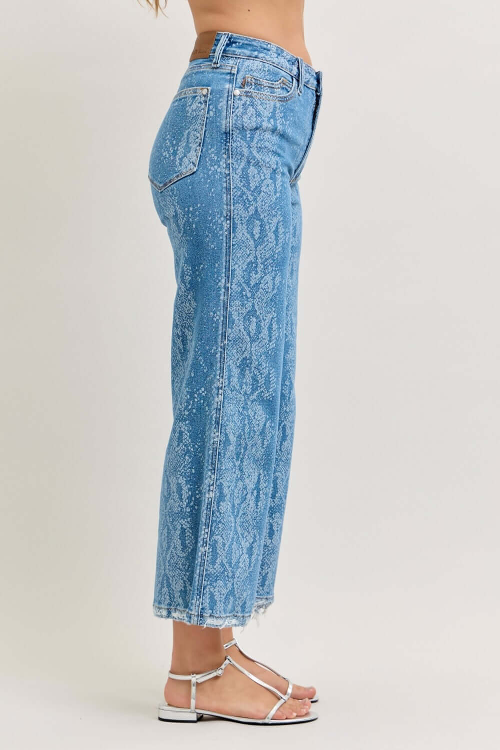 Judy Blue High Rise Ankle Wide Leg Jeans | Print Denim, Jeans, $ 79.00, A Moment Of Now™