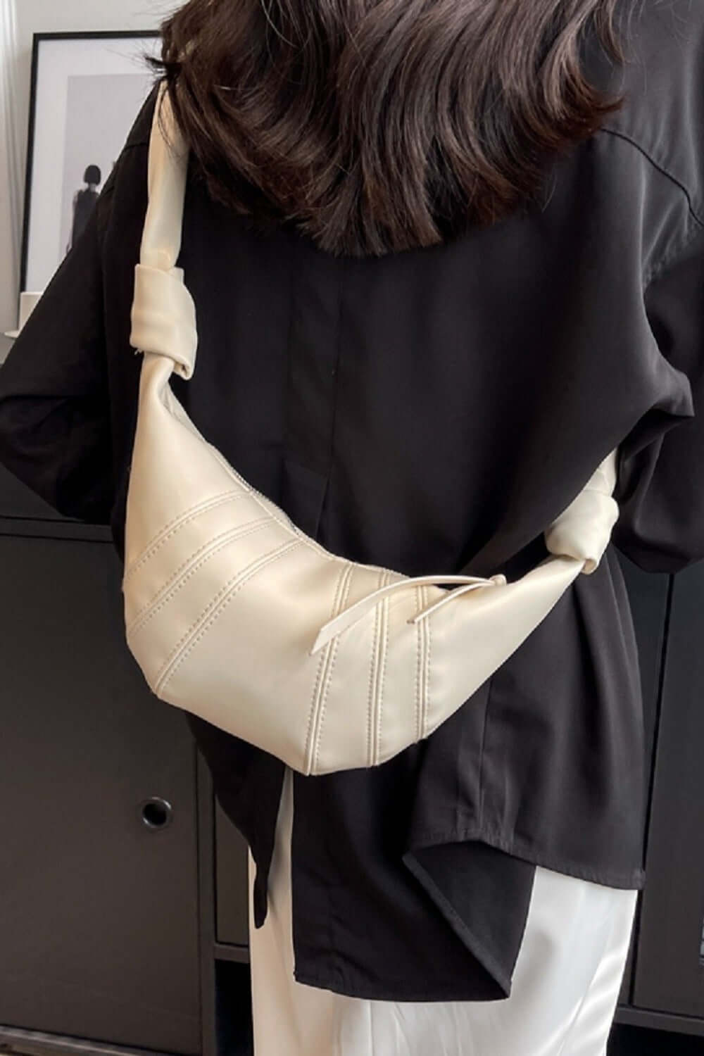 Vegan Leather Croissant Crossbody Bag Handbag, Zenana, $ 35.00