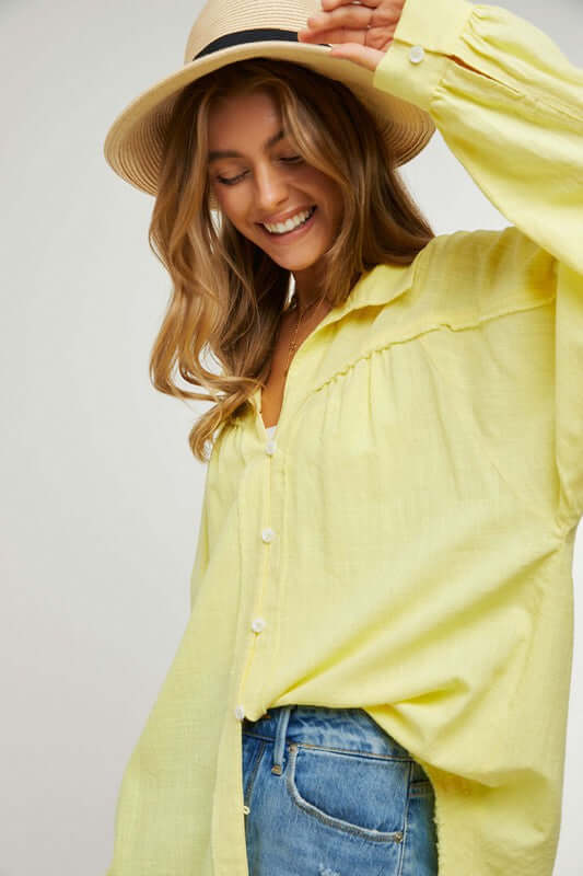 Button Down Relaxed Fit Shirt, Davi & Dani, $ 65.00