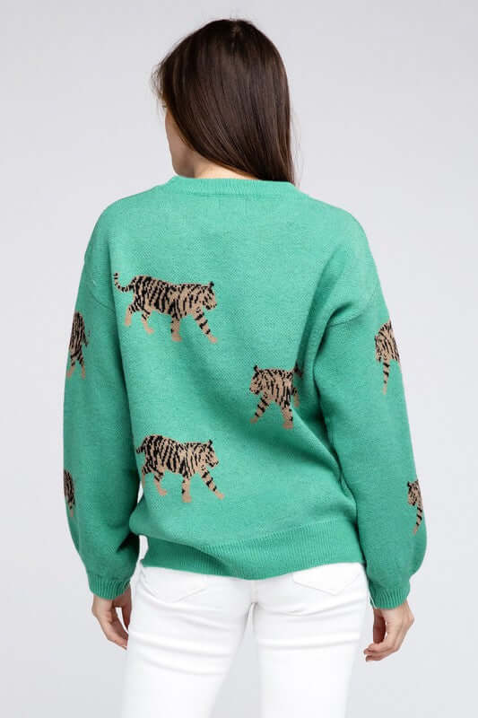 Tiger Pattern Relaxed Sweater