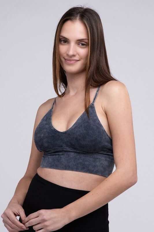 Washed Ribbed Bra Padded Tank Top, ZENANA, $ 22.95