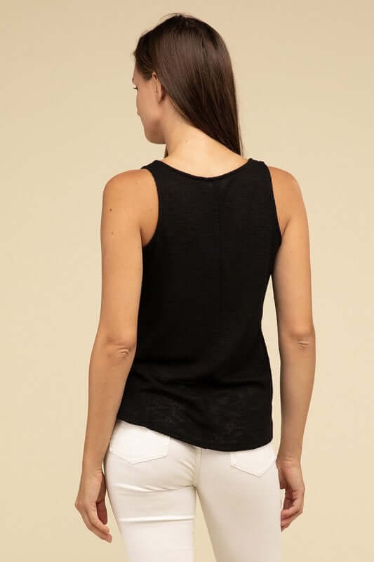 Solid V Neck Sleeveless Cami Tank Top, ZENANA, $ 19.95