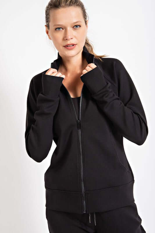 Black Ponti Jacket with Pocket Activewear