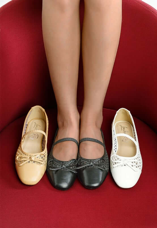 Chic Omela Woven Bow Detail Ballerinas Flats, Ballet Flats, $ 90.00, A Moment Of Now™