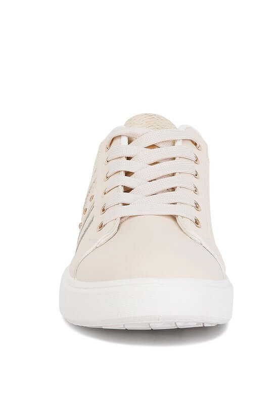Claude Faux Leather Back Panel Sneakers - Trendy Comfort, Sneakers, $ 45.00, A Moment Of Now™