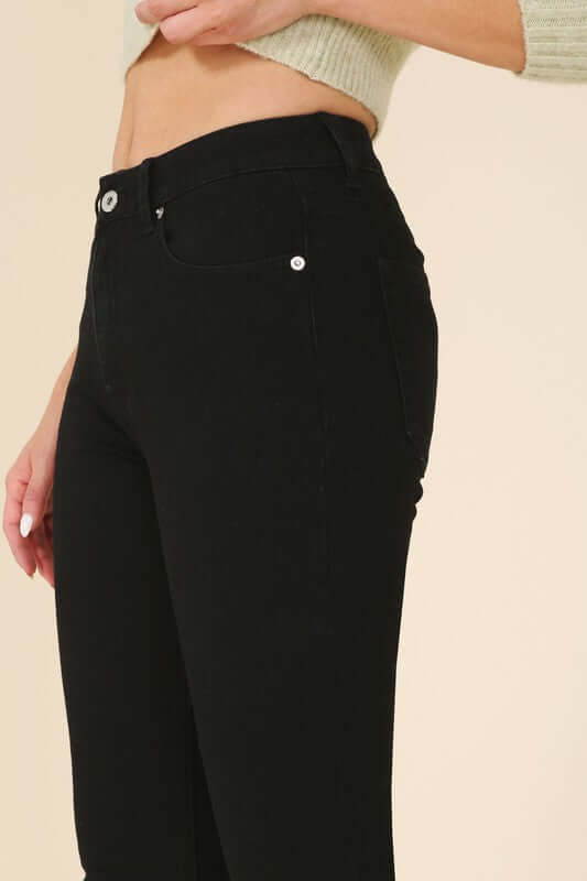 Black Denim Slim Fit Mid-Rise Skinny Jeans, Lilou, A Moment Of Now